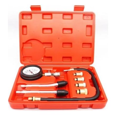 Testeur de Compression de Cylindre, Compressiomètre pour Moteurs à Essence, 0-21 bar & 0-300 psi avec Testeur de Bougie d'allumage et 4 Adaptateurs M10 M12 M14 M18 (1/5)