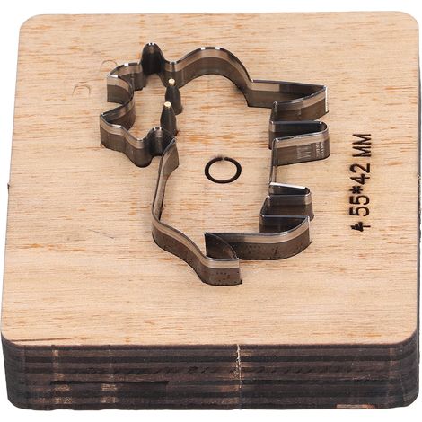Découpe Emporte-Pièce Vache 55x42mm Moule Poinçonnage Cuir Acier Allié Couteau Net Précis pour Plastique Pâte Carton (1/5)