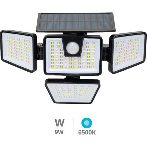 Aplique solar LED con sensor de movimiento y crepúsculo 9W 6500K