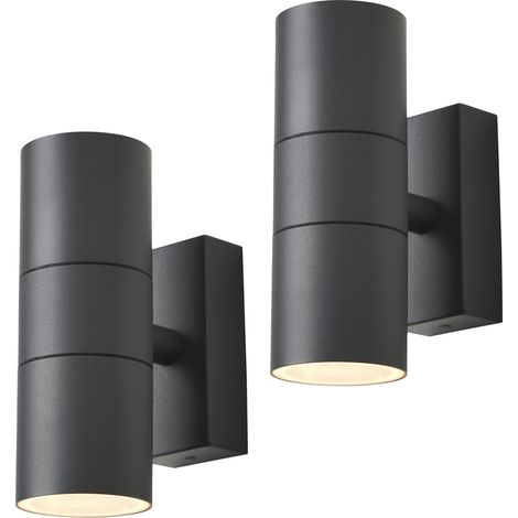 Litecraft Kenn Wall Light Outdoor Up & Down IP65 Fitting in Anthracite - 2 Pack (1/5)