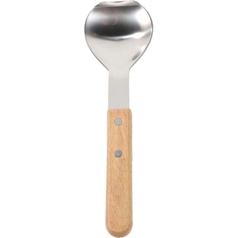 Pelle à glace en acier inoxydable avec manche en bois, pelle à glace, pelle à aliments-23.00X7.00X2.00CM (1/3)