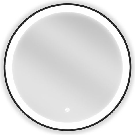 Mexen Esso miroir de salle de bains éclairé, rond 60 cm, LED 6000K, antibuée, cadre noir - 9825-060-060-611-70 (1/5)