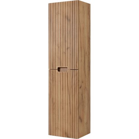 Meuble colonne de salle de bain suspendu  VENA chêne 36 x 136 cm