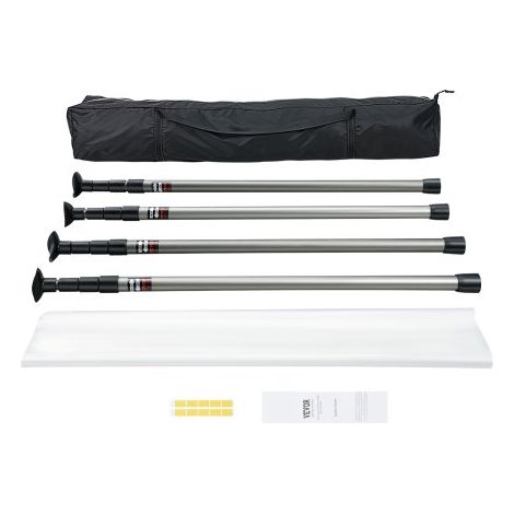 Porta Antipolvere 10 x 4 m, Kit Barriera Antipolvere con 4 Aste (1/5)