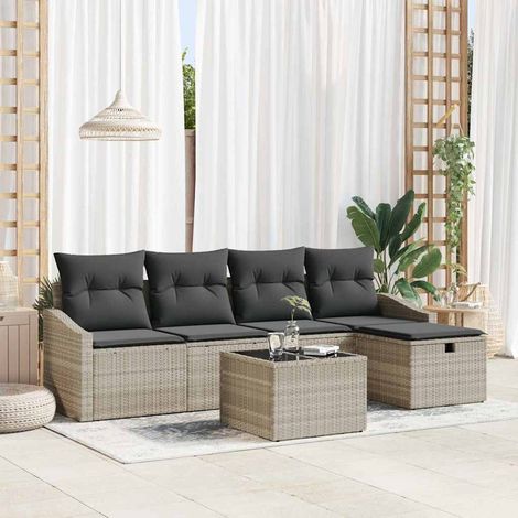 Set di divani 6 pz polyrattan vidaXL (1/5)