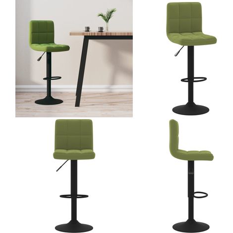 vidaXL Tabouret de bar Vert clair Velours (1/5)