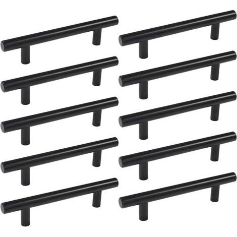 TAISHENGDA Set mit 10 T-Griffen für Küchentüren aus schwarzem Edelstahl, 160 mm (1/5)