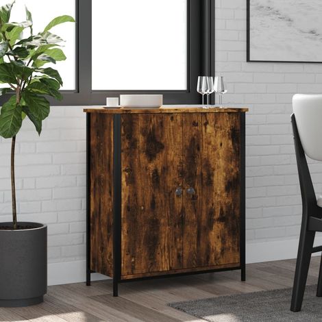 Buffet 70 x 30 x 80 cm, meuble de rangement en bois d’ingénierie, chêne fumé, 21.74kg - PANGIVO (1/5)