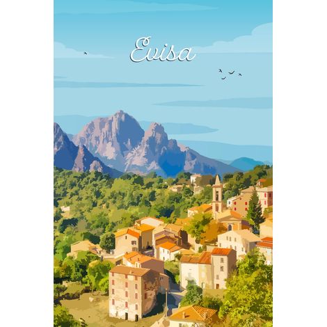 Tableau sur toile Évisa 30x45 cm - Impression sur Toile Murale Décorative - Image imprimée en HD sur Toile - Toile sur Châssis en Bois FSC - Fabriqué en France (1/5)