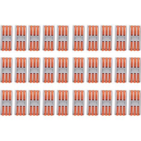 30 Pièces Connecteurs à Levier 3 Pôles, Jonction Compacte pour Câbles 0.08-4mm², Raccords Rapides (1/5)