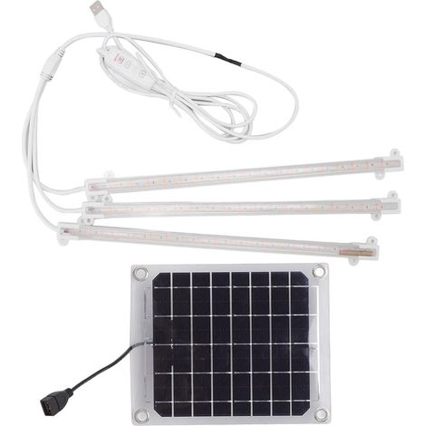 LED Grow Lights, Solar Plant Light, Grow Light, Solar Heating for Garden Greenhouse, Student LED Plant Light Strip Light, for Balcony, Greenhouse, Herbs, Vegetables, Flowers, (30W) (1/5)
