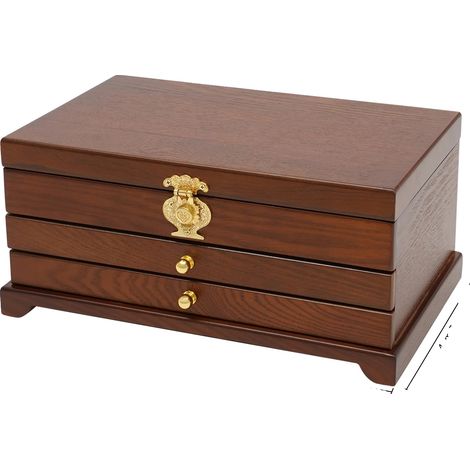 Organizador de joyas, diseño multinivel, elegante solución de almacenamiento, marrón claro. (1/2)