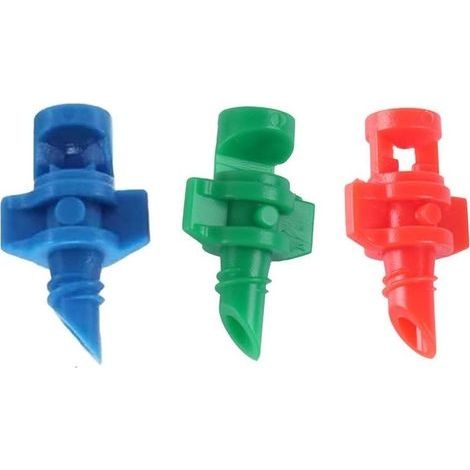 Lot de 150 buses de brumisation d'eau - Micro arroseur de jardin - Réfraction automatique - 90/180/360 degrés - Kit d'irrigation pour plantes et système d'irrigation goutte à goutte (1/5)
