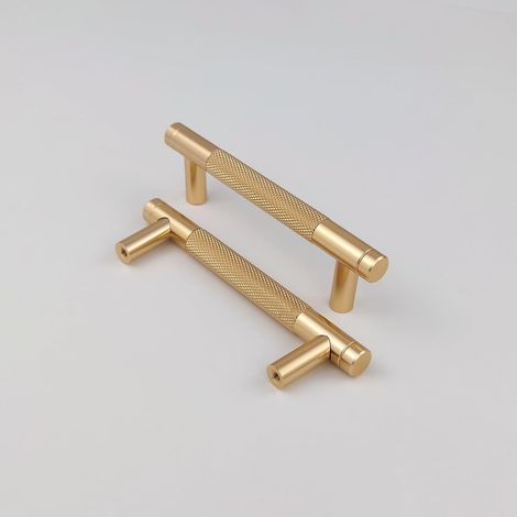 Lot de 2 Poignées Dorées Modernes Entraxe 96mm, Poignées Vintage pour Armoires de Cuisine et Coiffeuses (1/5)