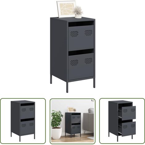 vidaXL Buffet anthracite 35x39x73,5 cm acier laminé à froid (1/5)