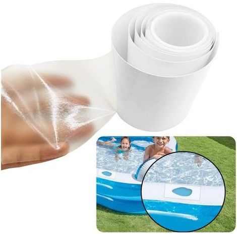 Pair Kit de réparation de piscine, 7 bandes transparentes TPU de 100 cm, pour réparer les matelas pneumatiques, les bouées, les maisons gonflables, les jouets gonflables, les bâches. (1/5)