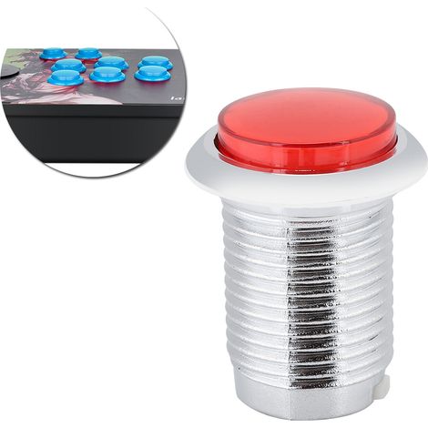 Bouton de remplacement rond plaqué de 32 mm pour machine de jeu avec lumière (rouge) (1/5)