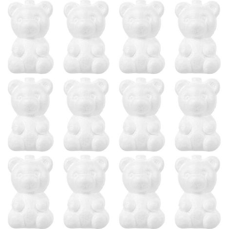 20 adorables décorations florales en forme d'ours (blanc) (1/5)
