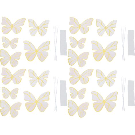 4 Pack Butterfly Wall Decals Stickers Decorations Beige Party Home Art Decor Craft (1/5)