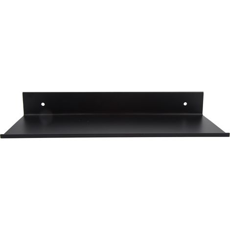 Étagère de salle de bain noire à un seul niveau en aluminium spatial mat (50cm) (1/5)