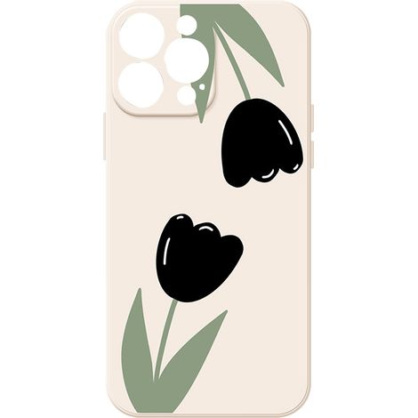 Coque En Silicone Liquide - Imprimé Tulipe - Compatible iPhone 14 - Protection Antichoc - 1 Pièce (1/5)
