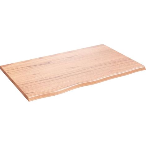 Étagère murale marron clair 80x50x2 bois chêne massif traité (1/5)