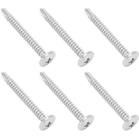 50 Vis autoforeuses en acier inoxydable 304 M4.2x38, tête fraisée à rondelle, pour assemblage métallique, lot de 50