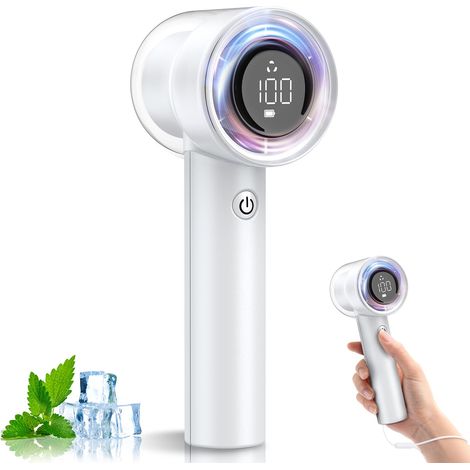 Ventilateur Portatif,5000mAh Ventilateur Rechargeable Grande Vitesse,100 tr/min,3 EN 1Poche à Grande Vitesse avec Air Turbo Tech,Pour les Activités Extérieures,Intérieures (1/5)