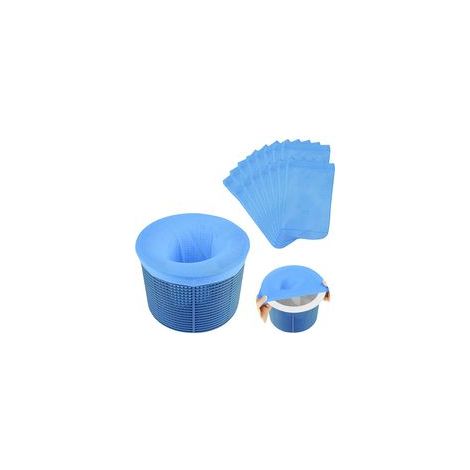 20pcs Chaussettes de Skimmer pour Piscine, Chaussette Filtre Piscine Filtre Skimmer Piscine,Bleu Pool Skimmer Socks, Chaussettes d'écumeur de Piscine en Maille Ultra Fine