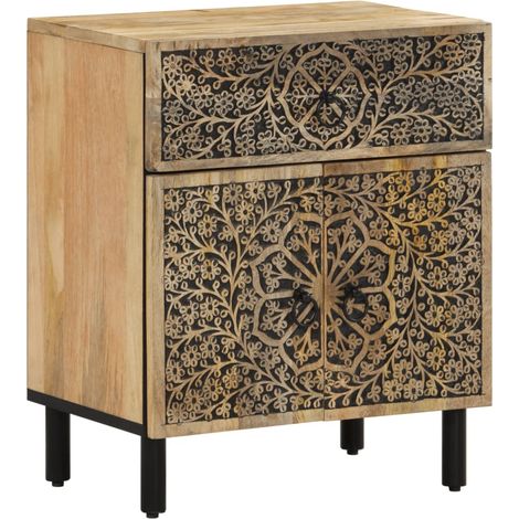 vidaXL Nachttisch 50x33x60 cm aus massivem Mangoholz