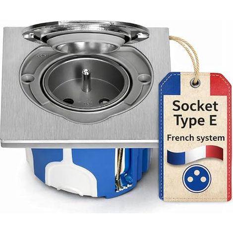 IP55 Stainless Steel Socket, Flip Cover, Plug-In Clamp, Windproof Switch Box, French E Type (1/5)