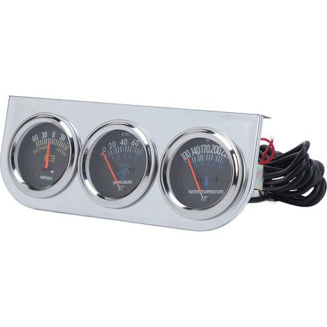 Kit 3 en 1 Jauge 52mm Triple Compteur Auto - Manomètre Huile, Température Eau, Voltmètre pour Véhicule 12V (1/5)