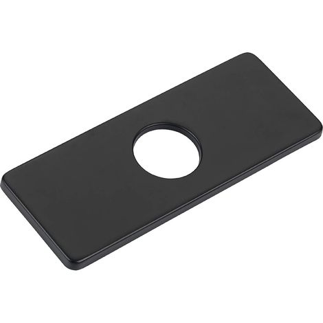 Rechteckige Waschbecken-Armatur-Rosette mit 10,2 cm Loch, Edelstahl (schwarz, matt)