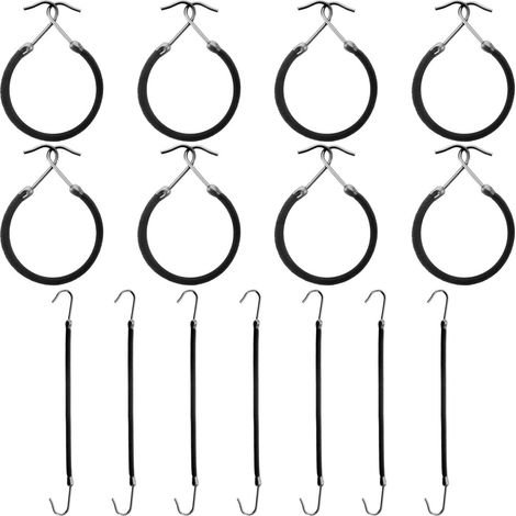 15 Pièces Élastiques Cheveux avec Crochet pour Femme, Noir  Bande Élastique de Queues de Cheval, Avec Crochets, Caoutchouc de Coiffure de Cheveux (1/5)