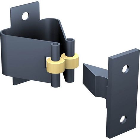 Mantion – Arrêt à pince cataphorèse noir 1301TN – Mentonnet à visser – Pour portillon de porte à déplacement latéral – Traitement anti-corrosion