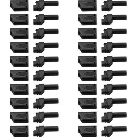 20 Stück 4-mm-isolierte Bananenstecker für RC-Sicherheit – Schwarzes Gehäuse