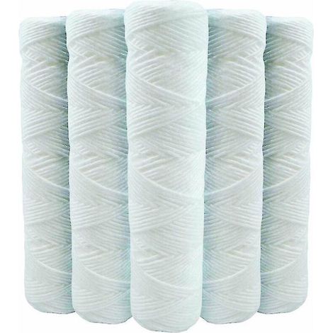 Lot de 5 cartouches filtrantes spirales anti-sédiments 23 cm (9 pouces) 3/4 - 20 microns Compatibles avec les filtres de 25 cm (10 pouces) Fabriquées en France - cross (1/3)