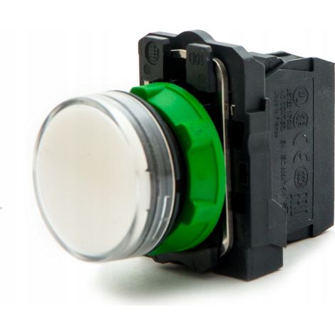 F22 weiße Kontrollleuchte, Standardlinse, integrierte LED, 24 V (1/2)