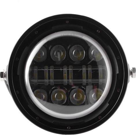 Phare LED rétro 7 pouces avec feux de route/croisement et éclairage diurne, universel pour moto (1/5)