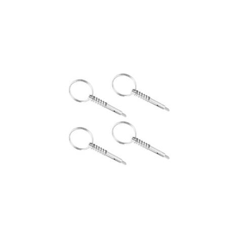 Lot de 4 goupilles à dégagement rapide DOLASO, 6,3 mm x 51 mm (1/4 pouce), acier inoxydable 316, pour bimini, accessoires nautiques, couleur argent. (1/5)