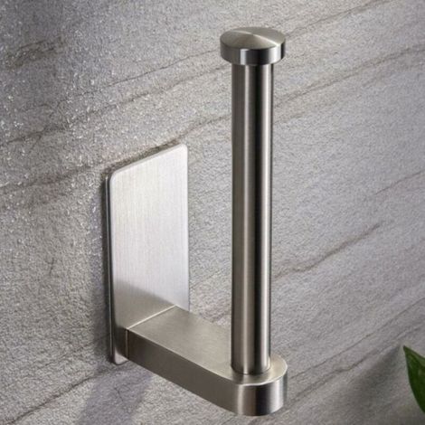 Support Rouleau Papier Toilette - Acier Inoxydable 304 - Sans Perçage Auto-adhésif - Pour Salle De Bains Cuisine WC - 1 Pièce (1/4)