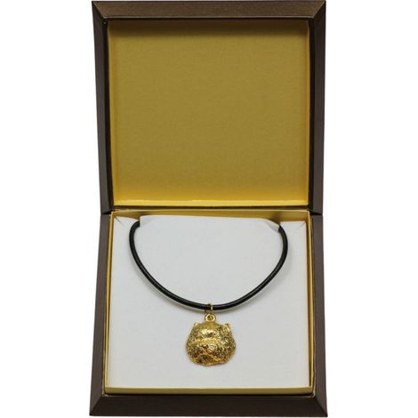 West Highland White Terrier, Westie: collar para perro en caja de regalo, colgante chapado en oro para amantes de los perros, impresionante joyería de Art-Dog. (1/5)