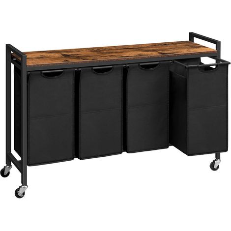 Wäschekorb Wäschesammler Ablage Wäschewagen 4x39,8L Rollen Oxford-Gewebe (1/5)