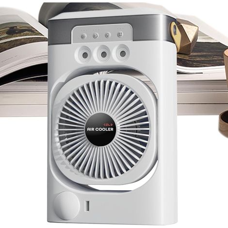 Rafraîchisseur d'air personnel silencieux, ventilateur climatiseur USB Humidificateur Bureau Inclinable Avec 3 Modes De Brume Pour Chambre Et Salon (1/5)