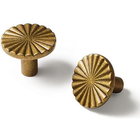 Lot de 2 Boutons de Porte et Poignées de Tiroir Vieilli - Style Plat pour Cuisine Salle de Bain Commode Zinc