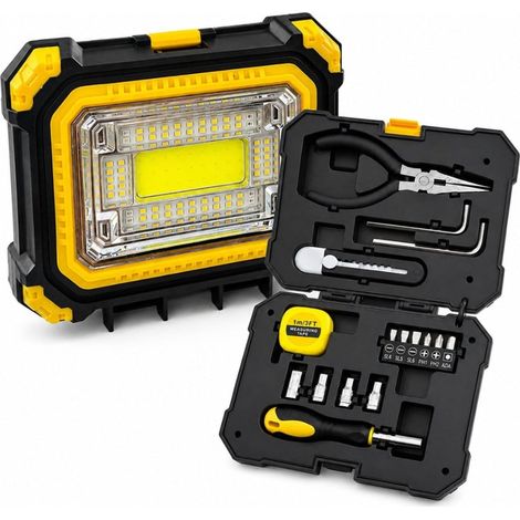 TRADE SHOP - Kit Mini Cassetta Attrezzi Multifunzionale Lampada Led Solare Ricaricabile Portatile 7769-a - (1/5)