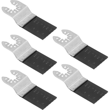 Lot de 5 lames oscillantes universelles à changement rapide pour outil multifonction, 34mm bimétal, bois et plastique (1/5)