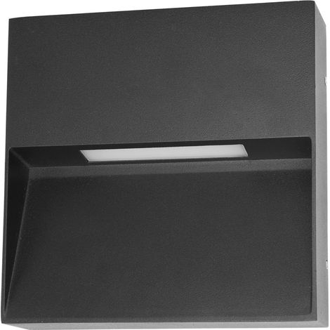 Italux Fenis 3K Applique murale extérieure Fenis Square, noire, blanc chaud 3000K, IP54