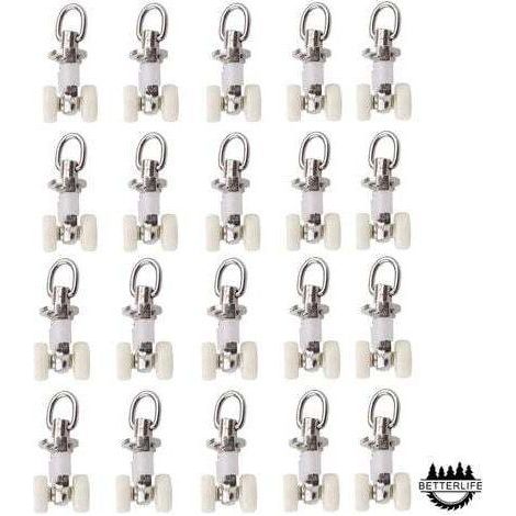 Pack of 20 curtain track glider rail rollers – 10mm aluminum alloy wheels – for cabinets and bookcases – Dimensions 4.5 x 1 cm (1/5)