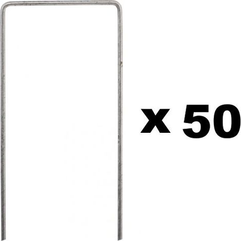 Lot de 50 piquets de fixation pour jardin en acier galvanisé - 70 x 200 mm (1/3)